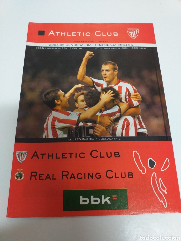 Coleccionismo deportivo: PROGRAMA ATHLETIC BILBAO RACING SANTANDER 04 05 SAN MAMES - Foto 1