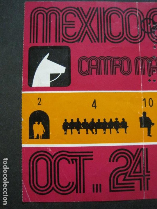 Coleccionismo deportivo: MEXICO 68-CAMPO MARTE-JUEGO DE LA OLIMPIADA XIX-ENTRADA ANTIGUA-VER FOTOS-(V-20.537) - Foto 2 - 207780062