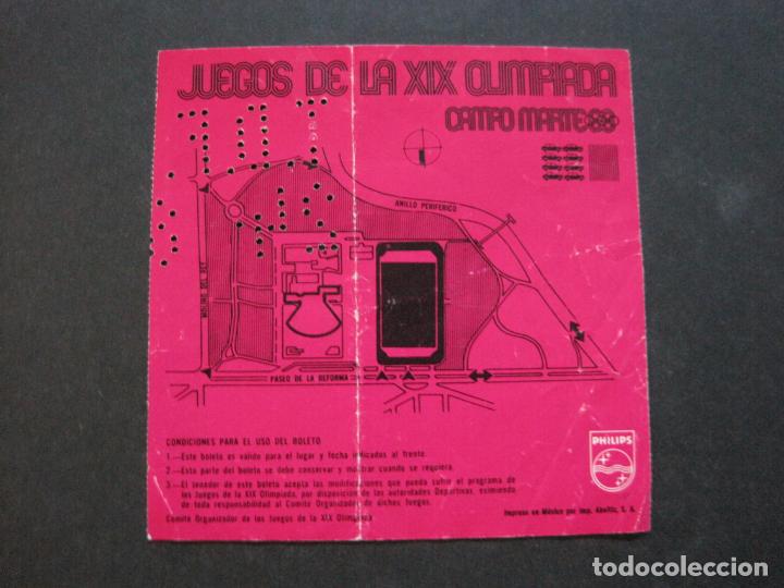 Coleccionismo deportivo: MEXICO 68-CAMPO MARTE-JUEGO DE LA OLIMPIADA XIX-ENTRADA ANTIGUA-VER FOTOS-(V-20.537) - Foto 4 - 207780062
