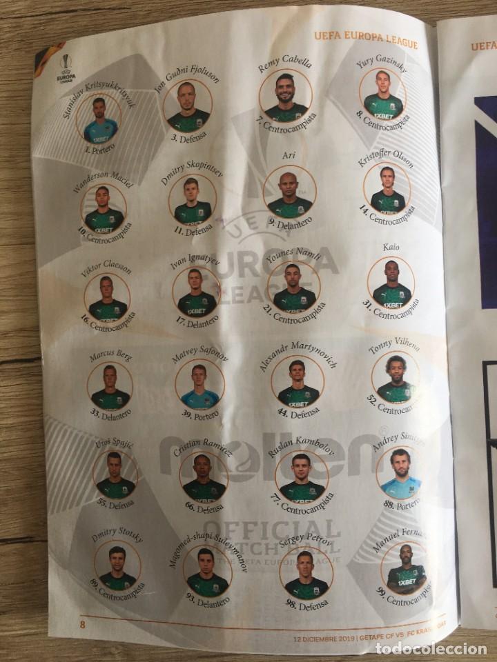 Coleccionismo deportivo: REVISTA PROGRAMA OFICIAL GETAFE KRASNODAR COPA UEFA 2019 2020 - Foto 2