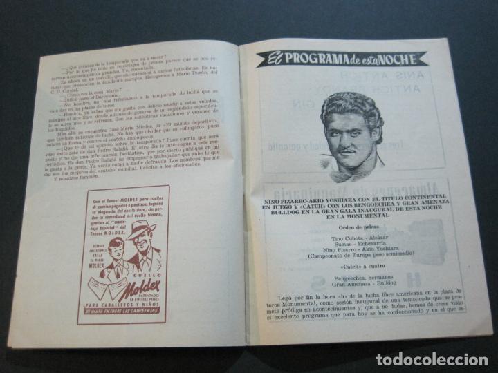 Coleccionismo deportivo: LUCHA LIBRE-BARCELONA-PLAZA TOROS MONUMENTAL-PROGRAMA ANTIGUO-JUNIO 1961-VER FOTOS-(V-20.713) - Foto 4 - 208587486