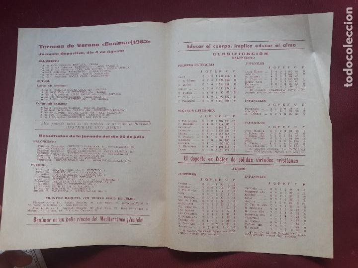 Coleccionismo deportivo: Valencia. Benimar. Escuela de deportes. Programa 1963 - Foto 2
