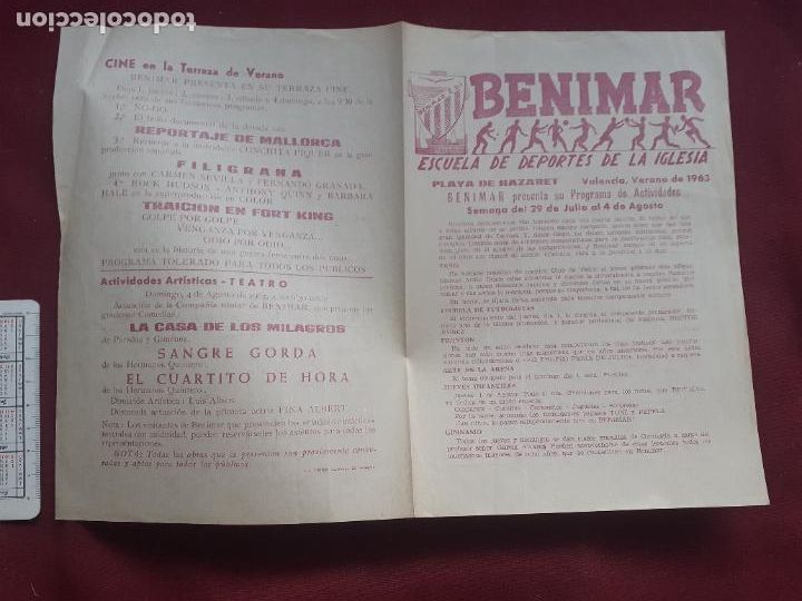 Coleccionismo deportivo: Valencia. Benimar. Escuela de deportes. Programa 1963 - Foto 1