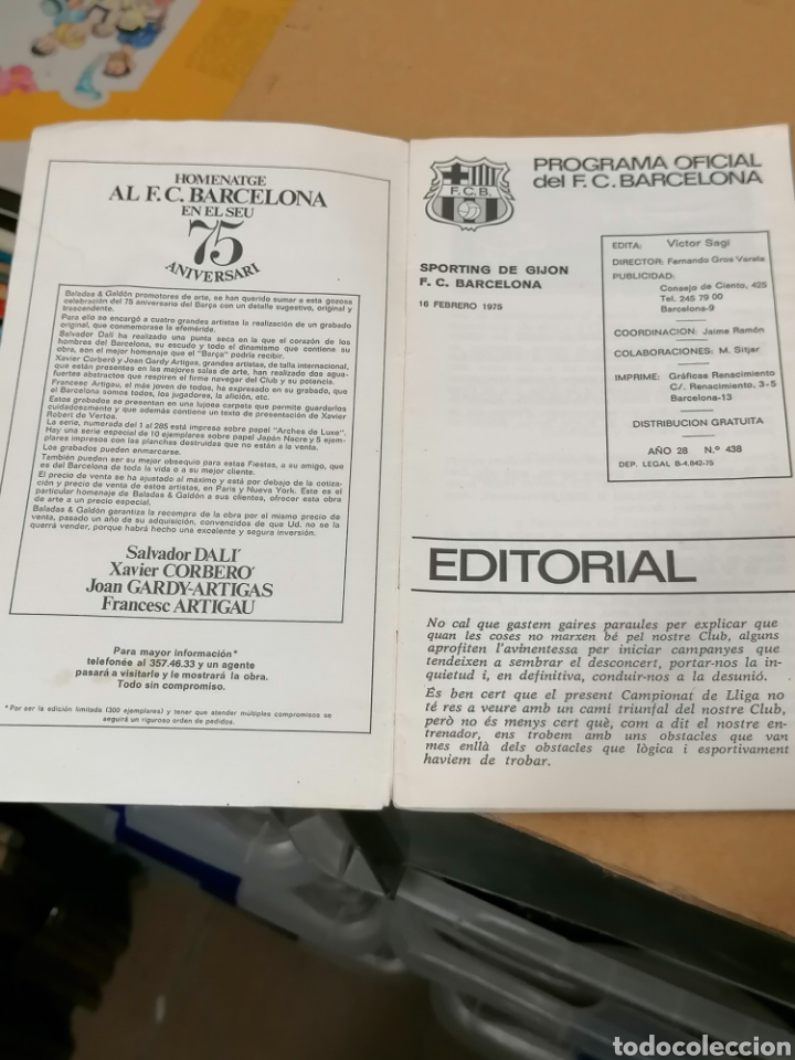 Coleccionismo deportivo: FC Barcelona Programa oficial 13 septiembre 1975 - Foto 2 - 213832036
