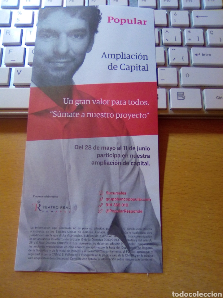 Coleccionismo deportivo: Pau Gasol. Publicidad de Banco Popular - Foto 1