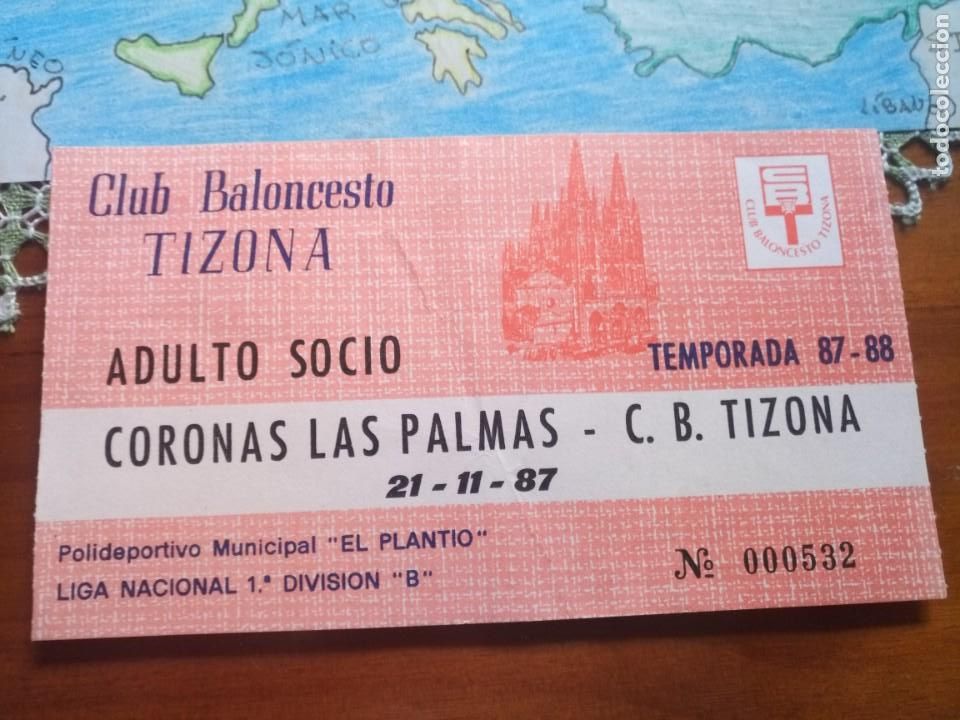 Sports collectibles: Rar&iacute;sima entrada baloncesto c b tizona coronas las palmas 1987 burgos