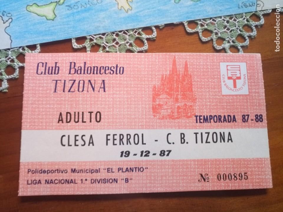Sports collectibles: Rar&iacute;sima entrada baloncesto c b tizona clesa ferrol 1988 burgos