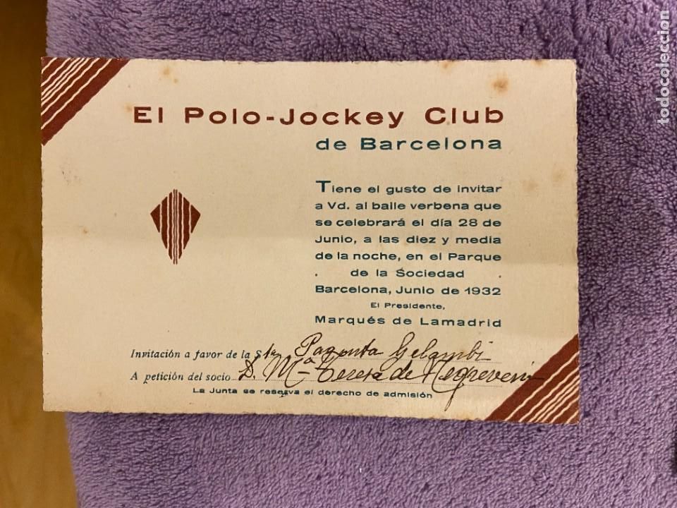 Sammelleidenschaft Sport: EL POLO-JOCKEY CLUB DE BARCELONA INVITA A VERBENA album 5