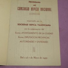 Coleccionismo deportivo: ANTIGUO PROGRAMA DEL CONCURSO HÍPICO NACIONAL EN VALENCIA DEL AÑO 1955