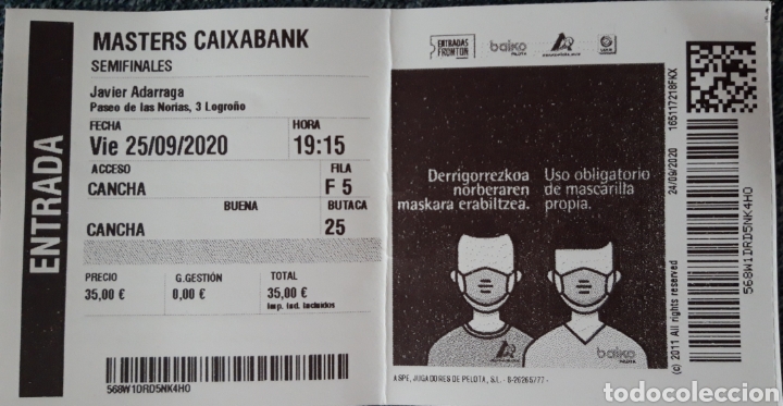Coleccionismo deportivo: ENTRADA PELOTA SAN MATEO 2020. LOGRO&Ntilde;O - Foto 1