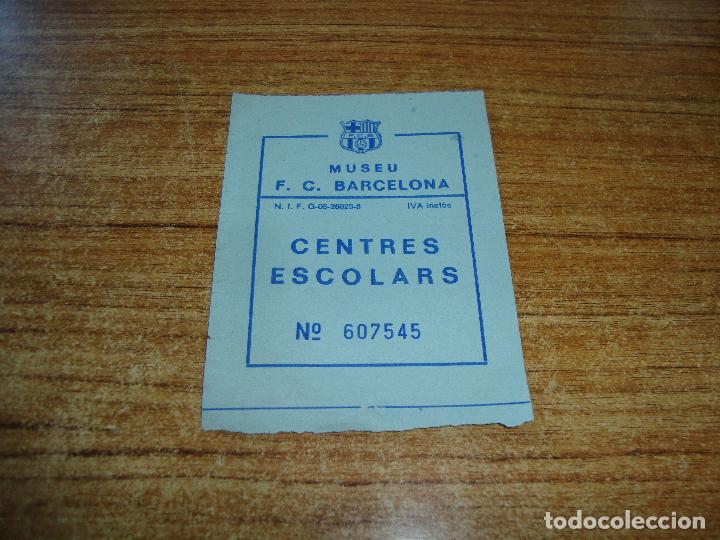Coleccionismo deportivo: ENTRADA MUSEO F C BARCELONA - Foto 1