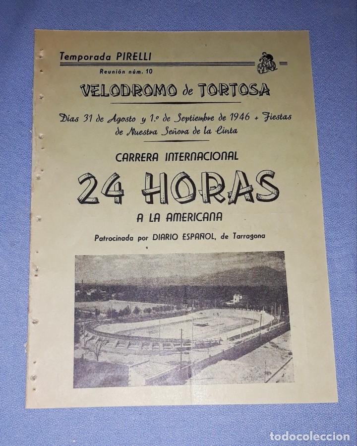 Coleccionismo deportivo: BOLETIN VELODROMO ESTADIO TORTOSINO FIESTAS MAYORES DE TORTOSA A&Ntilde;O 1946 EN BUEN ESTADO