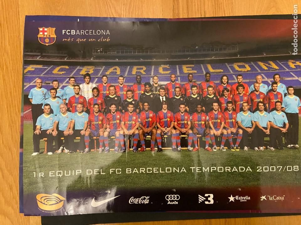 Coleccionismo deportivo: poster del barcelona 2007 2008 60,50CM NUEVO CON MESSI - Foto 1