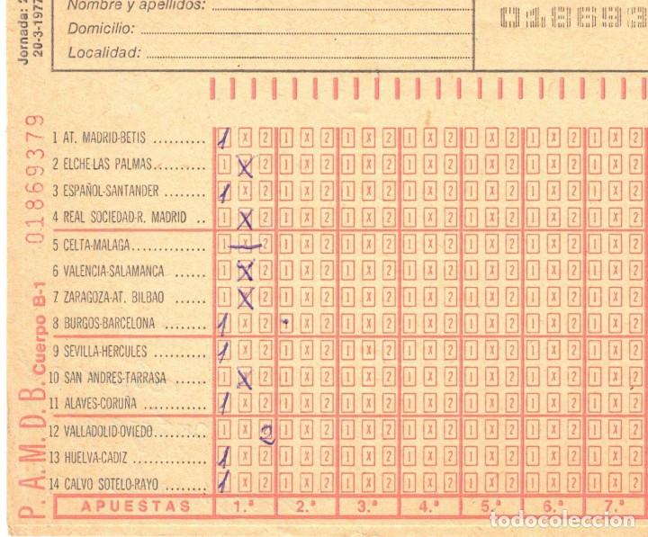 Coleccionismo deportivo: QUINIELA 1977 (20-3-1977). JORNADA 28 - Foto 1