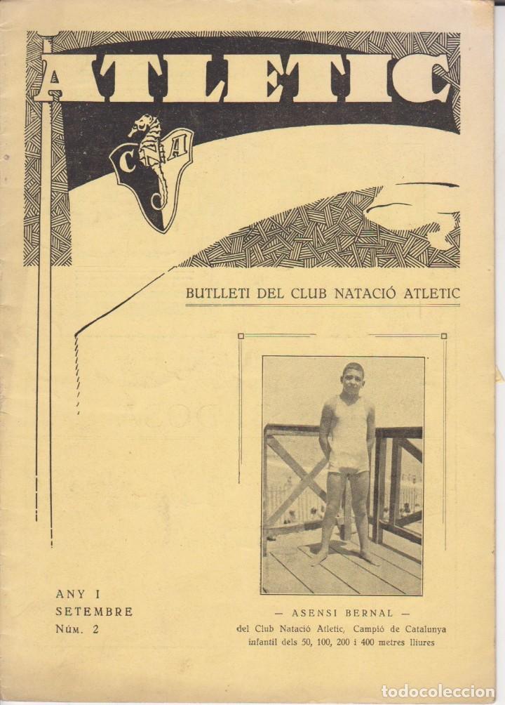 Coleccionismo deportivo: BOLETIN CLUB NATACIO ATLETIC SETEMBRE 1933 N&ordm; 2 - Foto 1