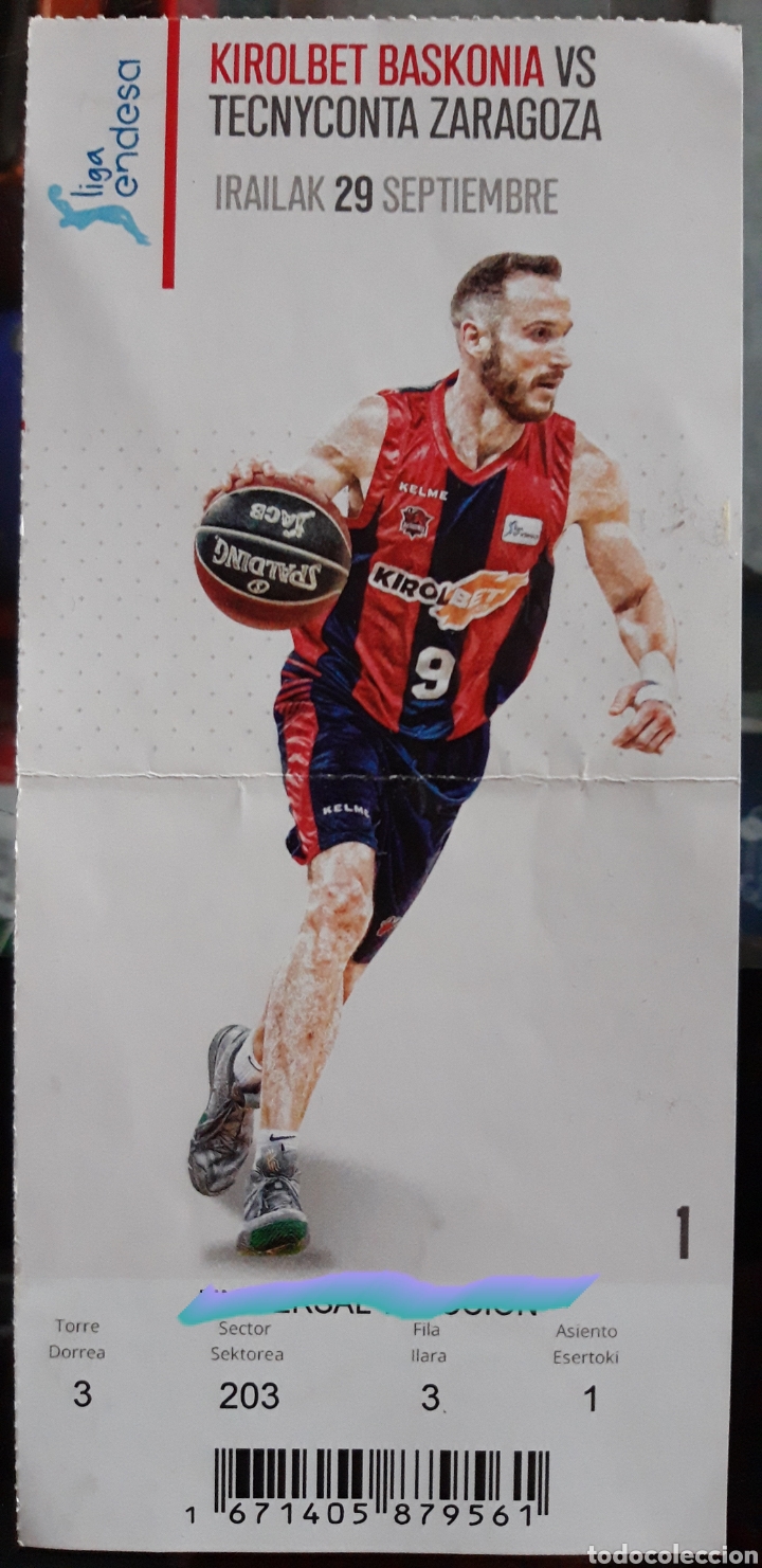 Coleccionismo deportivo: ENTRADA BASKONIA VS TECNYCONTA ZARAGOZA - Foto 1