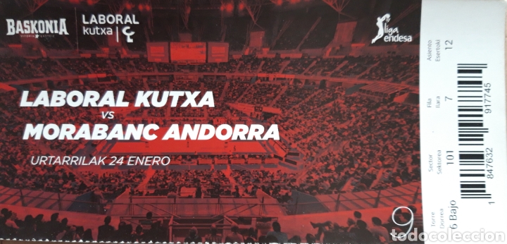 Coleccionismo deportivo: ENTRADA BASKONIA VS MORABANC ANDORRA - Foto 1