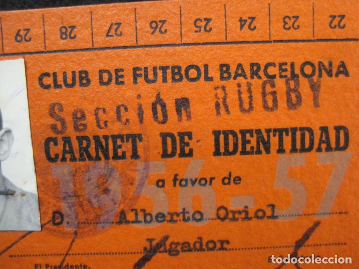 Coleccionismo deportivo: FC BARCELONA-SECCION RUGBY-CARNET IDENTIDAD JUGADOR-AÑO 1955 1957-VER FOTOS-(77.537) - Foto 3 - 240926700