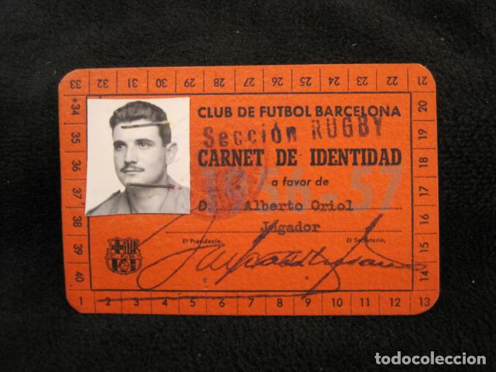 FC BARCELONA-SECCION RUGBY-CARNET IDENTIDAD JUGADOR-AÑO 1955 1957-VER FOTOS-(77.537) (Coleccionismo Deportivo - Documentos de Deportes - Otros)