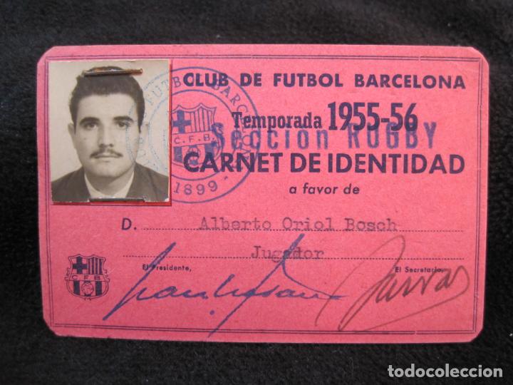Coleccionismo deportivo: FC BARCELONA-SECCION RUGBY-CARNET IDENTIDAD JUGADOR-AÑO 1955 1956-VER FOTOS-(77.538) - Foto 3 - 240926770