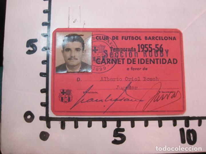 Coleccionismo deportivo: FC BARCELONA-SECCION RUGBY-CARNET IDENTIDAD JUGADOR-AÑO 1955 1956-VER FOTOS-(77.538) - Foto 5 - 240926770