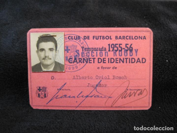 Coleccionismo deportivo: FC BARCELONA-SECCION RUGBY-CARNET IDENTIDAD JUGADOR-AÑO 1955 1956-VER FOTOS-(77.538) - Foto 1 - 240926770