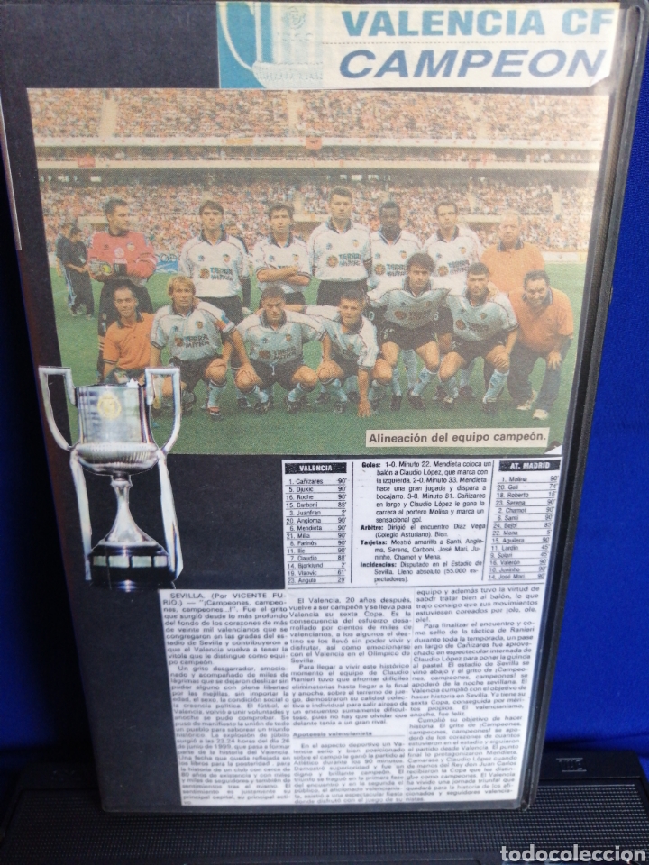 Coleccionismo deportivo: CAMPE&Oacute;N DE COPA DEL REY 1999 VALENCIA CF - AT. MADRID - VHS - Foto 2