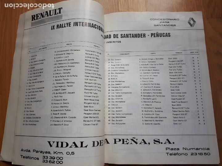 Coleccionismo deportivo: 9&ordm; Rally C. Santander - Pe&ntilde;ucas - Copa de Espa&ntilde;a 1987 - Foto 3