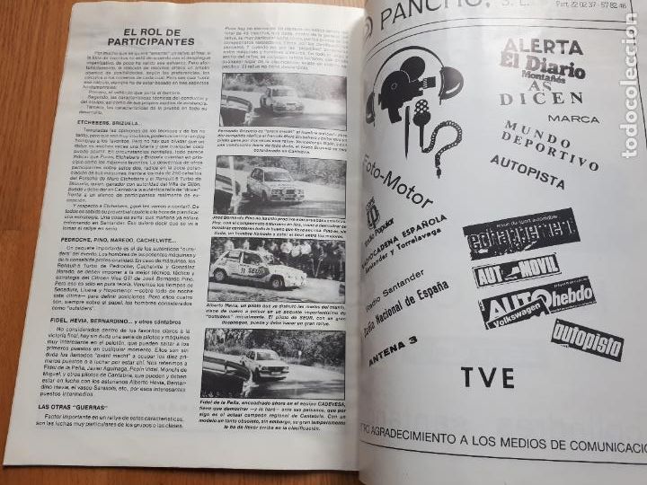 Coleccionismo deportivo: 9&ordm; Rally C. Santander - Pe&ntilde;ucas - Copa de Espa&ntilde;a 1987 - Foto 5