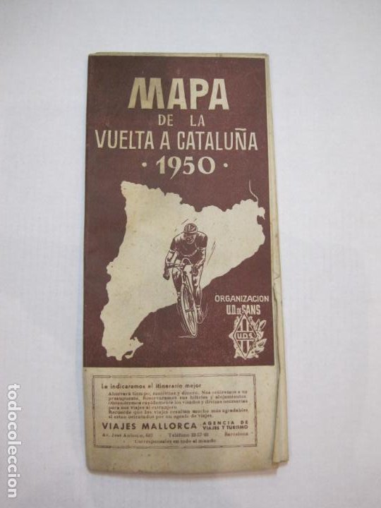 Coleccionismo deportivo: MAPA DE LA VUELTA CICLISTA A CATALUNYA 1950-ORGANIZACION U.D. DE SANS-VER FOTOS-(K-2092) - Foto 2 - 248812470