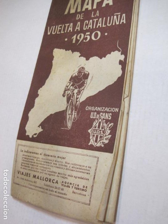 Coleccionismo deportivo: MAPA DE LA VUELTA CICLISTA A CATALUNYA 1950-ORGANIZACION U.D. DE SANS-VER FOTOS-(K-2092) - Foto 4 - 248812470
