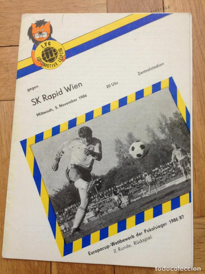 Coleccionismo deportivo: REVISTA PROGRAMA OFICIAL RAPID VIENA WIEN LEIPZIG WINNERS CUP 1986 1987 - Foto 1
