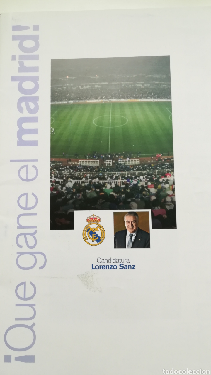 Coleccionismo deportivo: ELECCIONES PRESIDENCIA REAL MADRID 2004 LORENZO SANZ PROGRAMA Y DVD - Foto 2