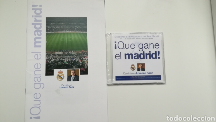 Coleccionismo deportivo: ELECCIONES PRESIDENCIA REAL MADRID 2004 LORENZO SANZ PROGRAMA Y DVD - Foto 1