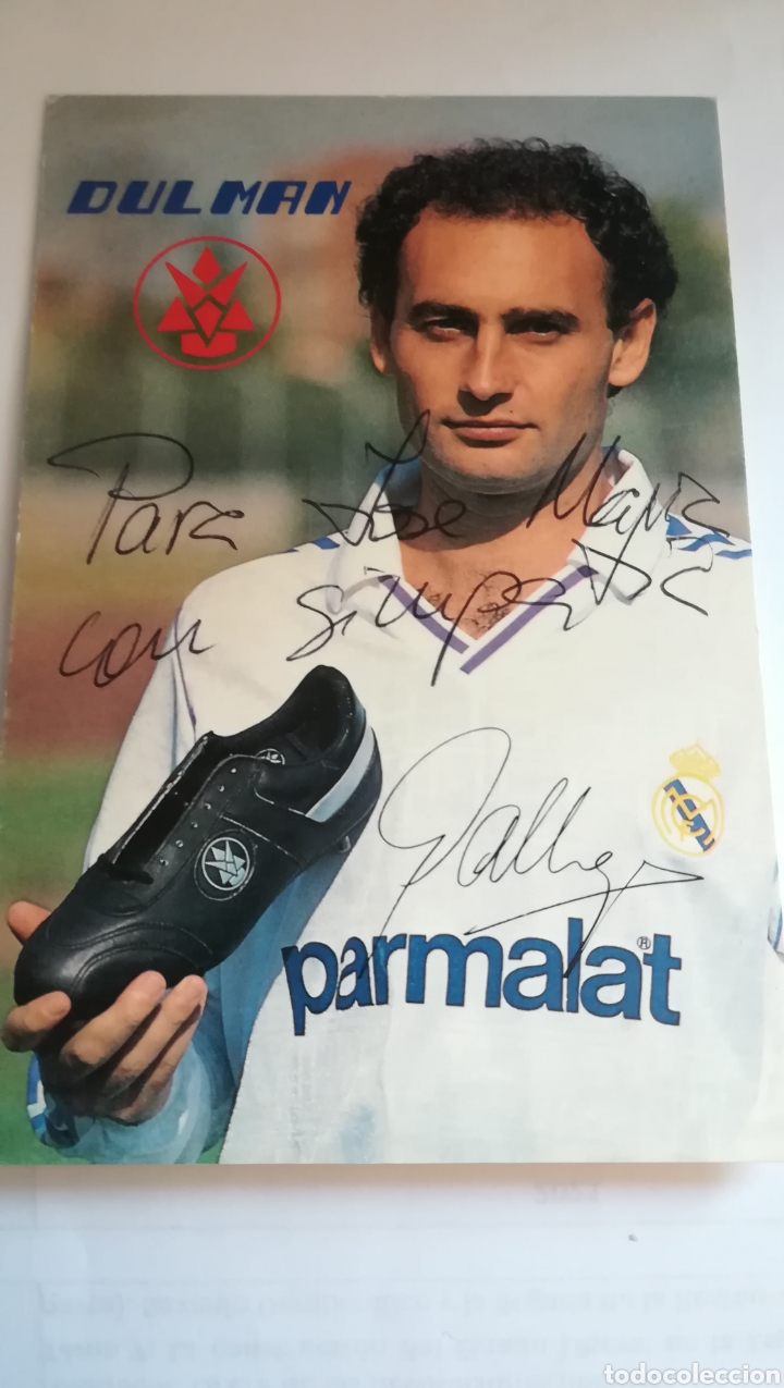 Coleccionismo deportivo: POSTAL RICARDO GALLEGO FIRMADA Y DEDICADA REAL MADRID - Foto 1