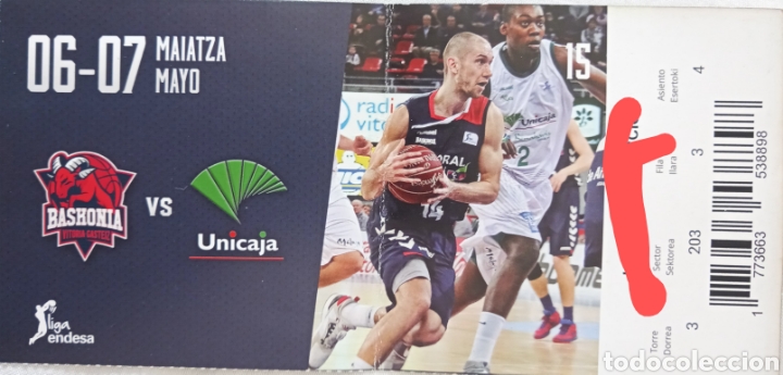 Coleccionismo deportivo: ENTRADA BASKONIA VS UNICAJA - Foto 1