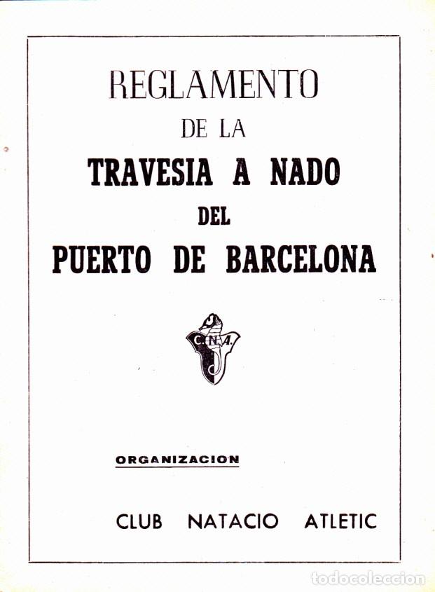 Coleccionismo deportivo: REGLAMENTO DE LA TRAVESIA A NADO DEL PUERTO DE BARCELONA - Foto 1