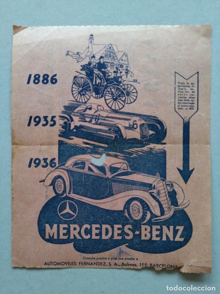 Coleccionismo deportivo: ANTIGUA ENTRADA 1936 - CURSA AUTOMÓBILS - CIRCUIT DE MONJUIC - PENYA RHIN - BARCELONA .. L3945 - Foto 2 - 266509223