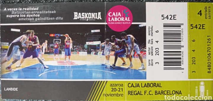 Coleccionismo deportivo: ENTRADA BASKONIA VS FC BARCELONA - Foto 1