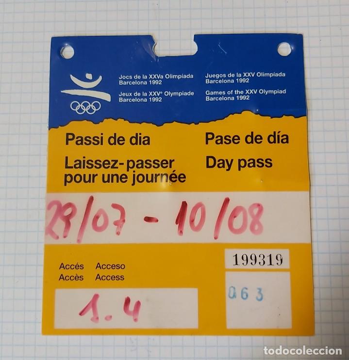 Coleccionismo deportivo: Pase para las olimpiadas de Barcelona 1992 - Foto 1