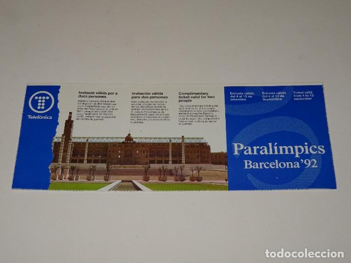Coleccionismo deportivo: ENTRADA PARALIMPICS OLIMPIADA BARCELONA 1992 - Foto 1