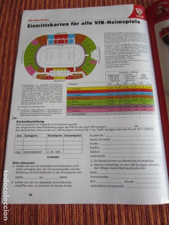 Coleccionismo deportivo: 2001-PROGRAMA OFICIAL ORIGINAL PARTIDO F&Uacute;TBOL.STUTTGART-CELTA DE VIGO.COPA UEFA - Foto 6