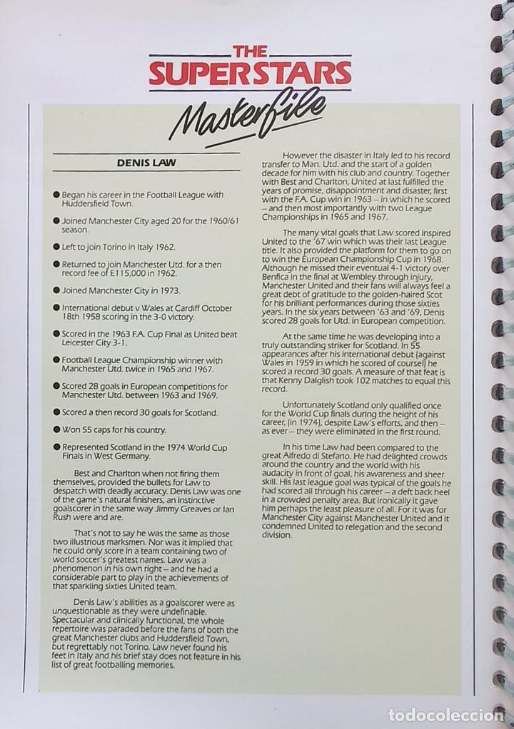 Coleccionismo deportivo: FICHA DE LAS SUPER ESTRELLAS DE MASTERFILE - EDICION INGLESA - DENIS LAW ESCOCIA - Foto 4