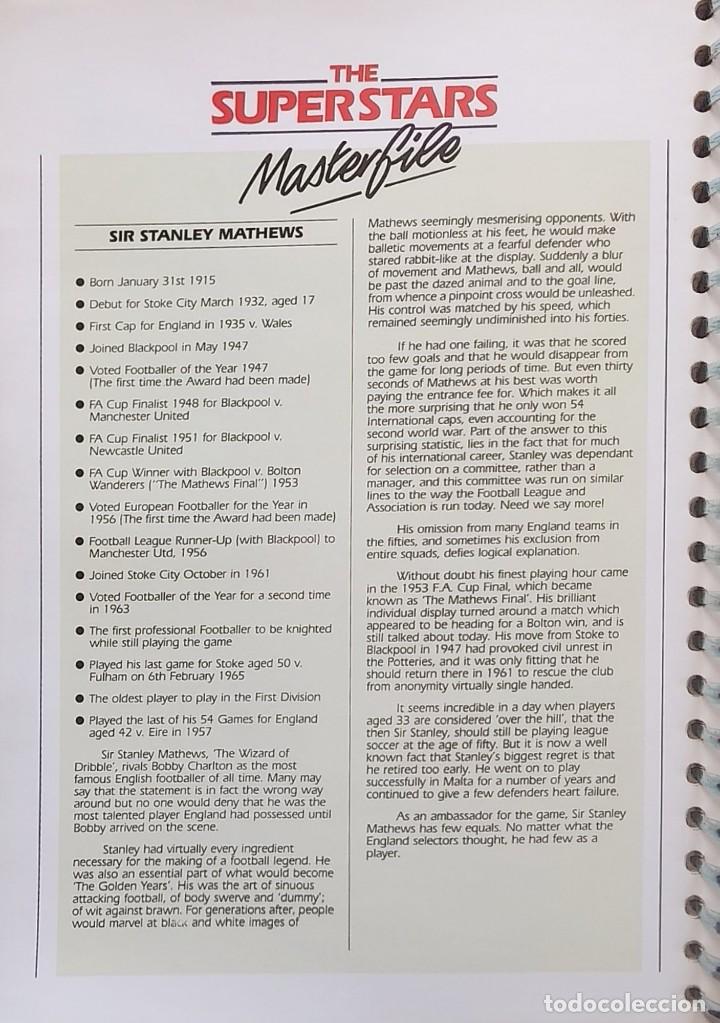 Coleccionismo deportivo: FICHA DE LAS SUPER ESTRELLAS DE MASTERFILE - EDICION INGLESA - SIR STANLEY MATHEWS INGLATERRA - Foto 2