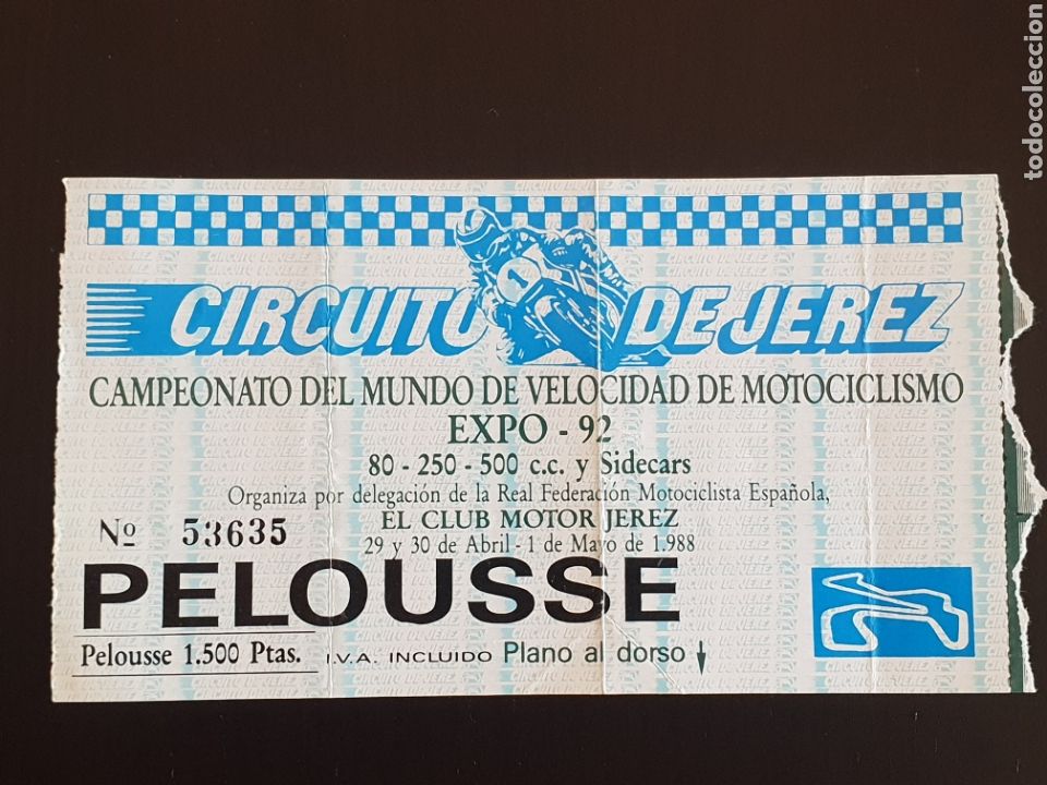 Coleccionismo deportivo: ENTRADA CIRCUITO DE JEREZ . EXPO 92 - Foto 1