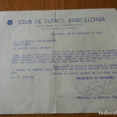 Coleccionismo deportivo: ANTIGUA CARTA FUTBOL CLUB BARCELONA ENRIQUE LLAUDET PRESIDENTE SECCIONES 1958.ANTONIO RIERA CORTES.. Lote 283706848