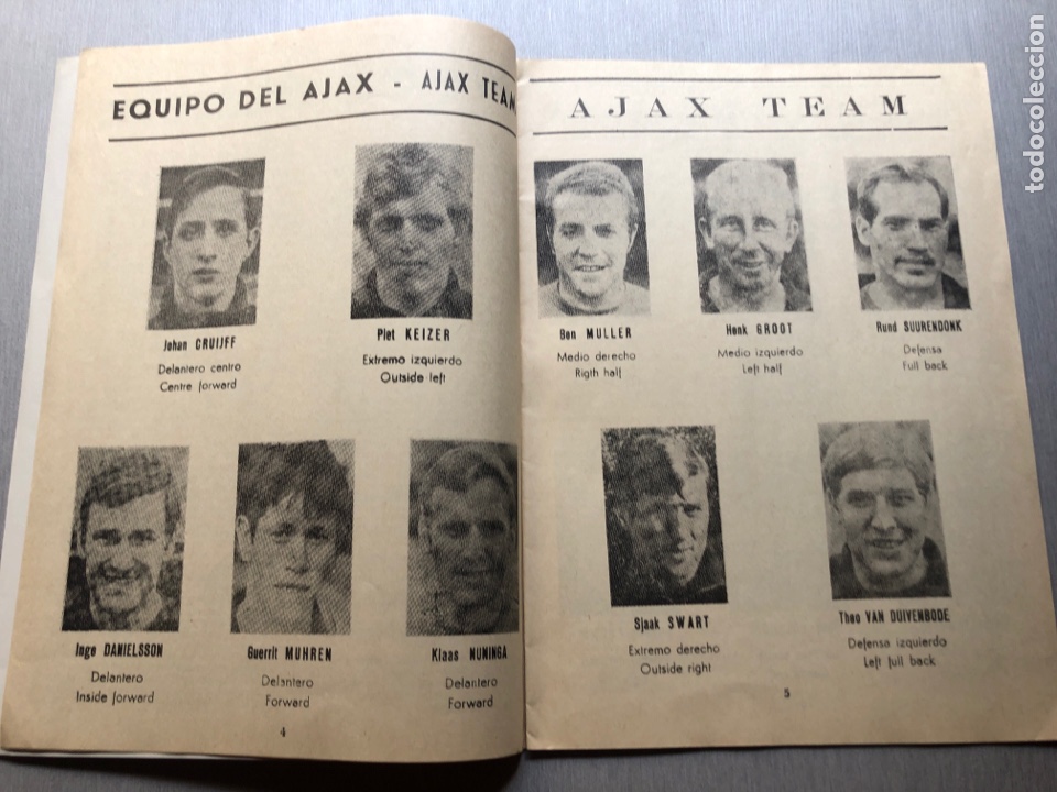 Coleccionismo deportivo: 1969 Ajax Mil&aacute;n Final Copa Europa programa oficial - Foto 2