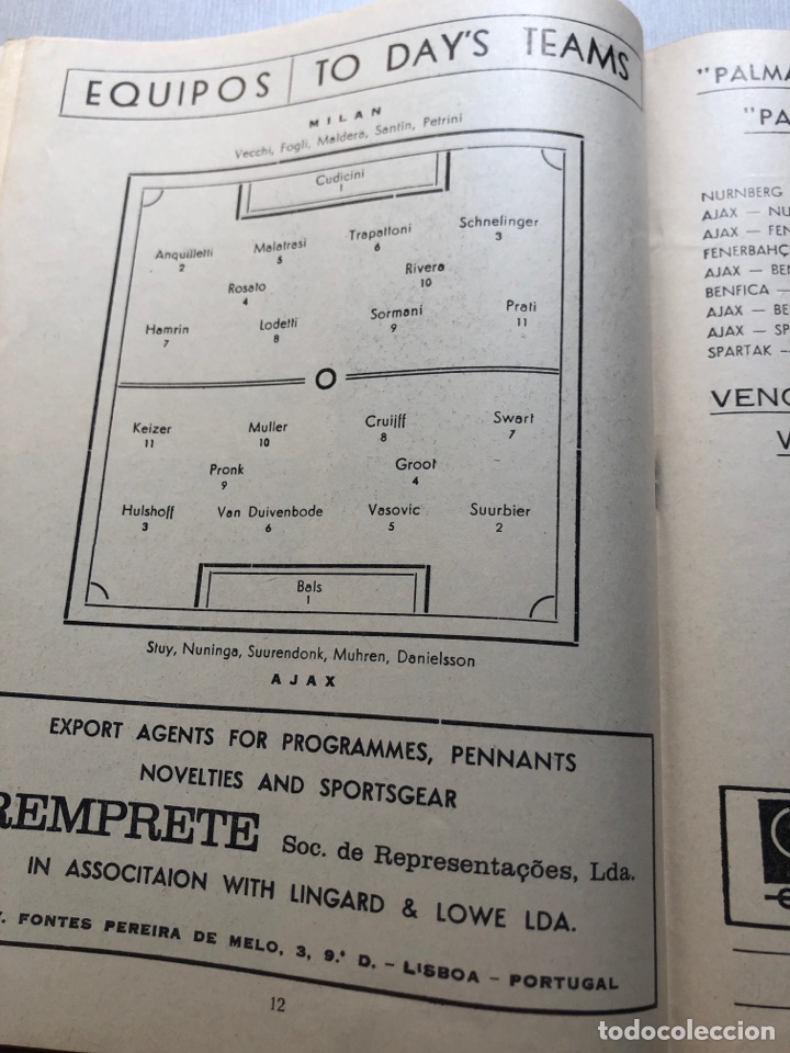 Coleccionismo deportivo: 1969 Ajax Mil&aacute;n Final Copa Europa programa oficial - Foto 4