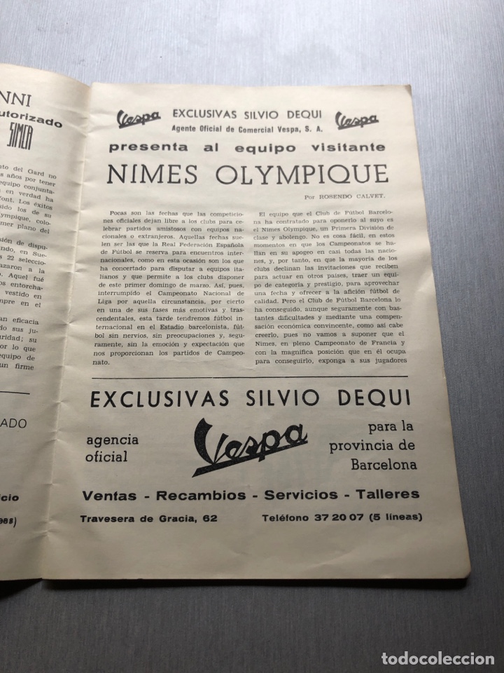 Coleccionismo deportivo: 1959 FC Barcelona Nimes Olympique programa oficial - Foto 2