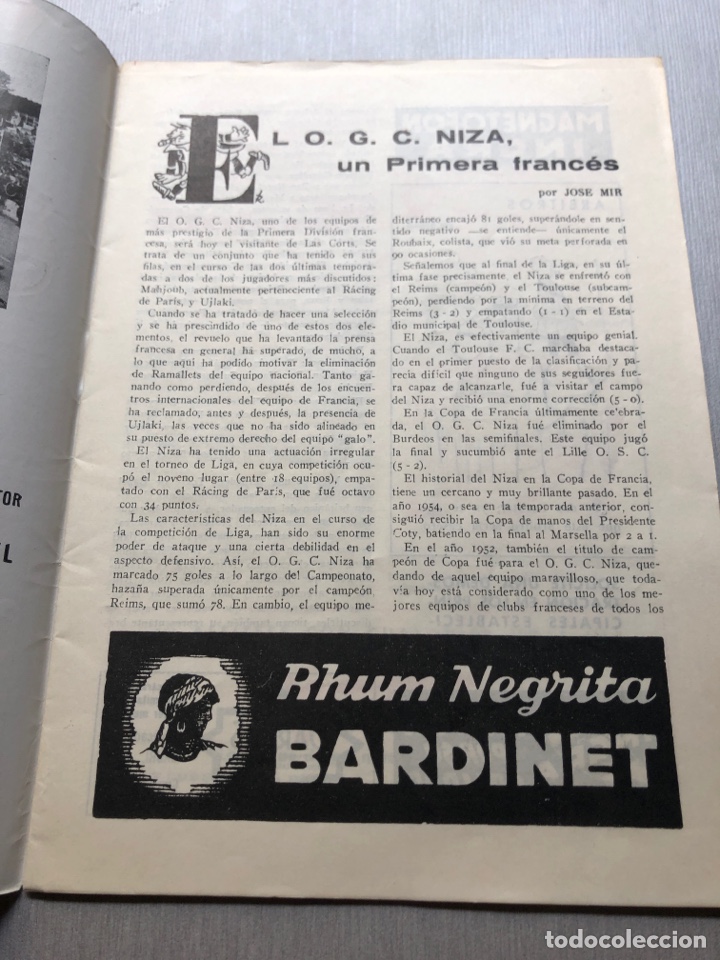 Coleccionismo deportivo: 1955 FC Barcelona OGC Niza programa oficial - Foto 2